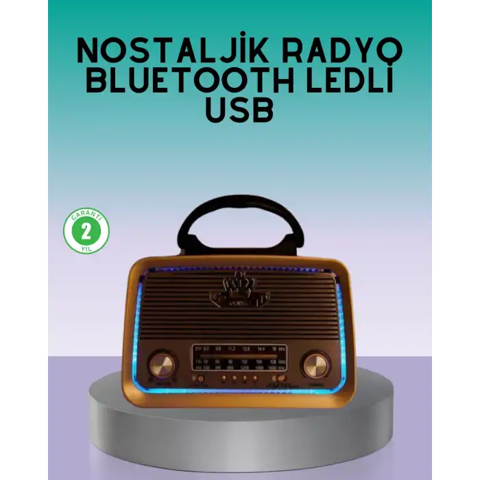 Bluetooth Özellikli Nostalji Radyo 3 Bant FM AM SW