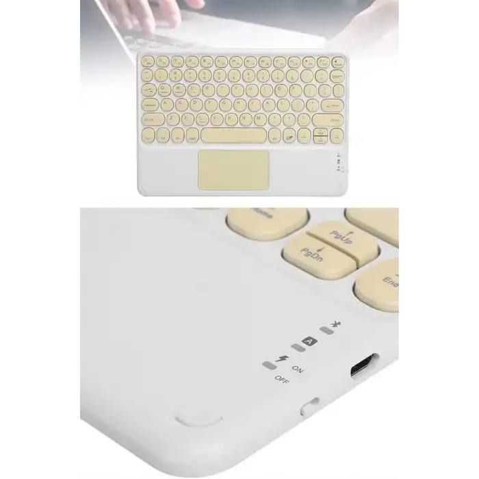 Bluetooth Touchpad Klavye 10.9 inch Kablosuz Wifi Q Klavye Slim