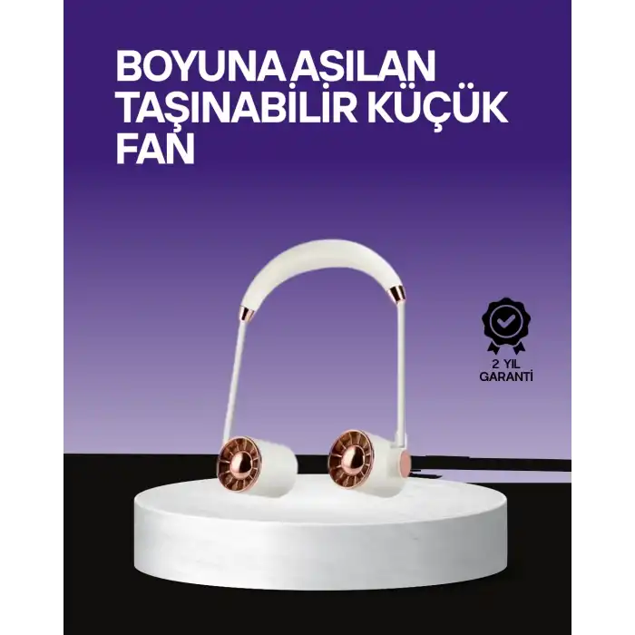 Boyun Askılı Katlanabilir Fan 1000 Mah Usb Şarjlı Taşınabilir