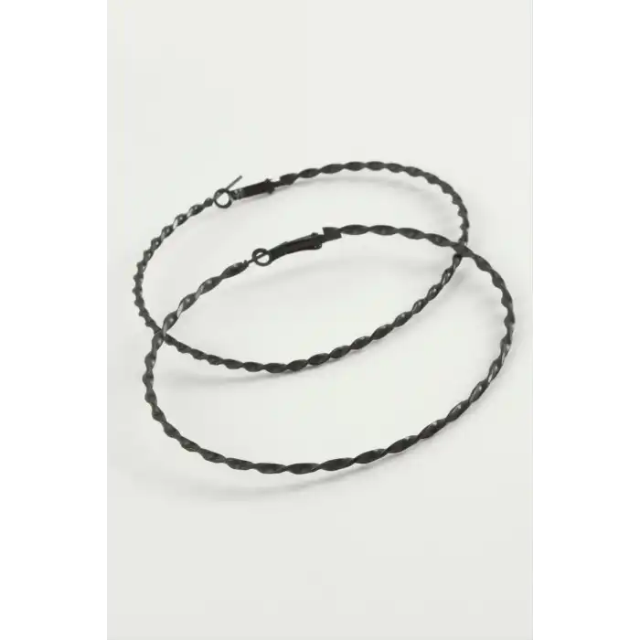 Burgulu Metal Halka Küpe 8-9-10 cm