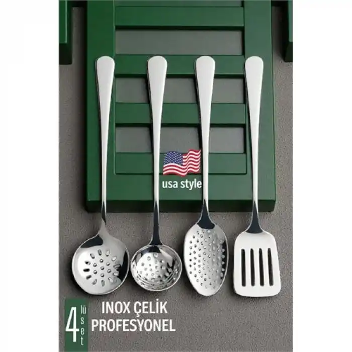 BX Amerikan Tip Servis Seti 4 Parça - Profesyonel Paslanmaz Çelik Çeyiz Seti