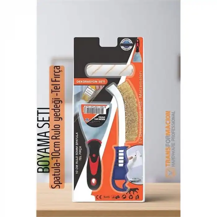 Boyama Seti - Spatula-10cm Rulo  yedeği -Tel Fırça