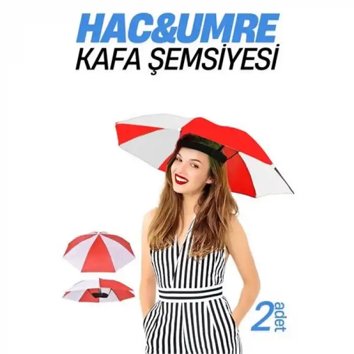 Hac Umre Kafa Şemsiyesi Güneş Koruma Şemsiyesi 2 adet 1