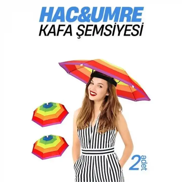 Hac Umre Kafa Şemsiyesi Güneş Koruma Şemsiyesi 2 adet