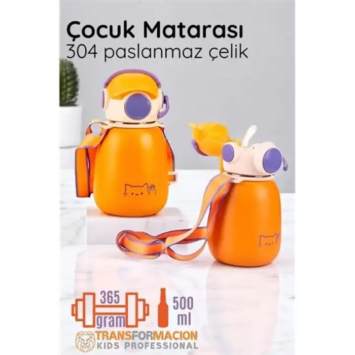 BX Inox Çelik Hafif Çocuk Matarası 500 ml KAPASİTELİ