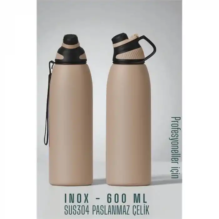 Inox Çelik Termos - 600 ml  SUS304 Çelik Termos Profesyonel PUDRA
