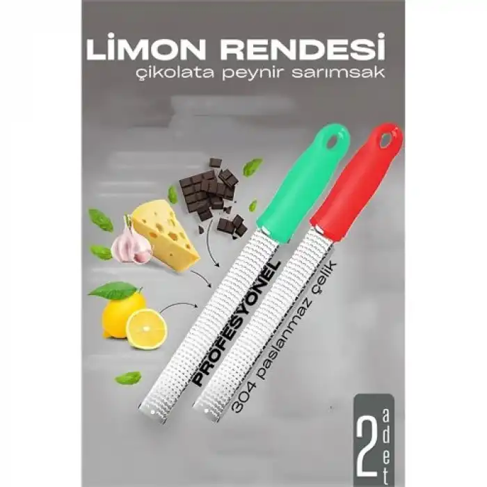 Limon Rendesi - Uzun Peynir Çikolata Sarımsak Rendesi 2 li set