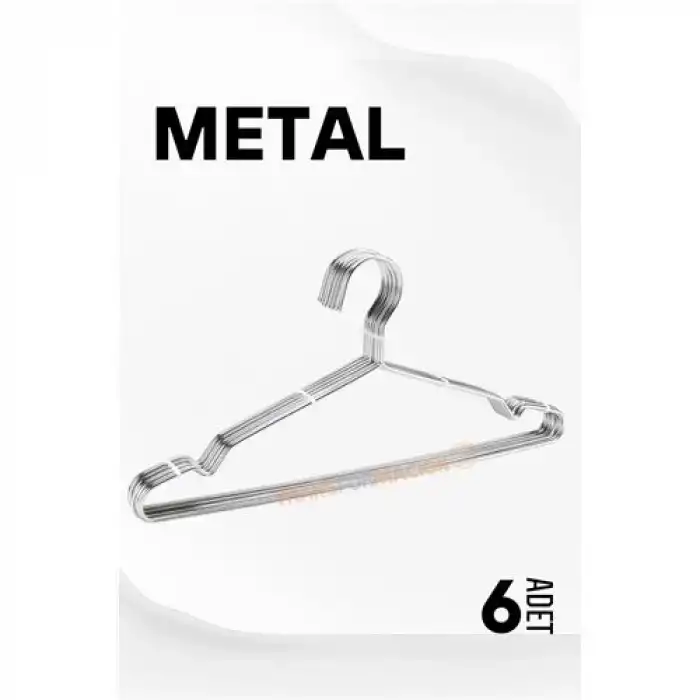 Metal Elbise Askısı Ekonomik 6 Adet Askı Seti