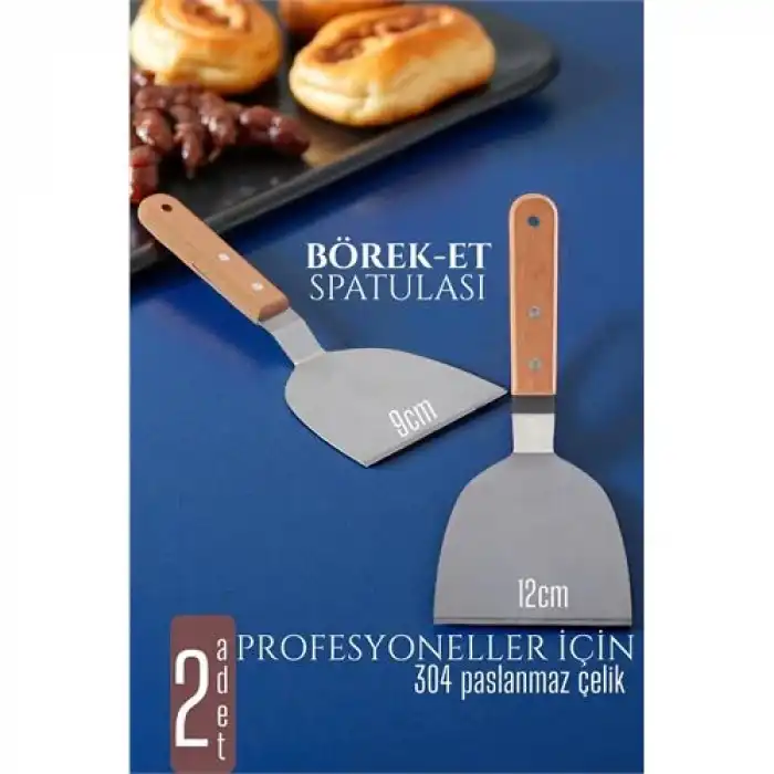 BX Mutfak Spatulası- Hamur Börek Et Spatulası 9 ve 12 cm 2 Lİ SET