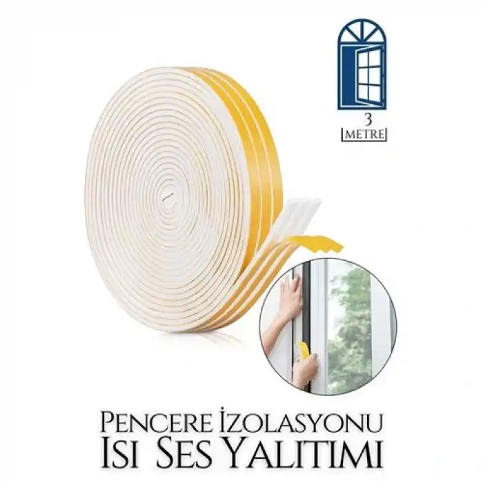 Pencere Ses Isı Yalıtım Sünger Bant 3 METRE