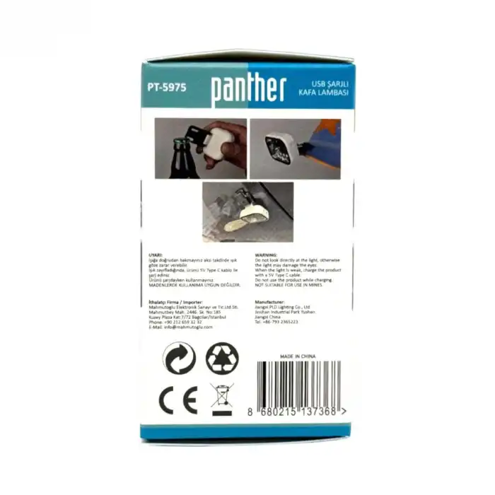 BX PT-5975 USB ŞARJLI KAFA LAMBASI
