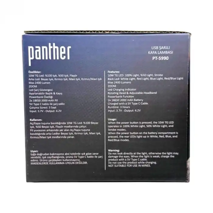 BX PT-5990 USB ŞARJLI KAFA LAMBASI
