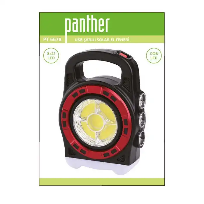 BX PT-6678 SOLAR USB ŞARJLI EL FENERİ