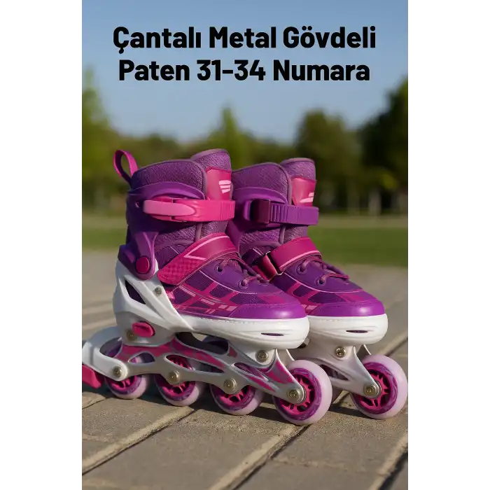 Çantalı Metal Gövdeli Ayarlanabilir Paten 31-34 Numara Çocuk Pateni