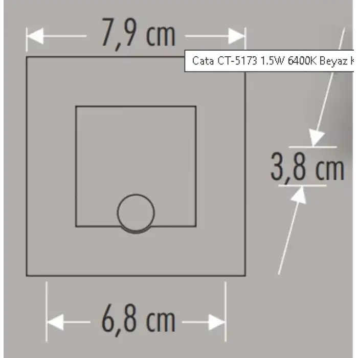 CATA CT 5183 1.5 W Radar Sensörlü Kare Koridor Aydınlatması 3200K Günışığı