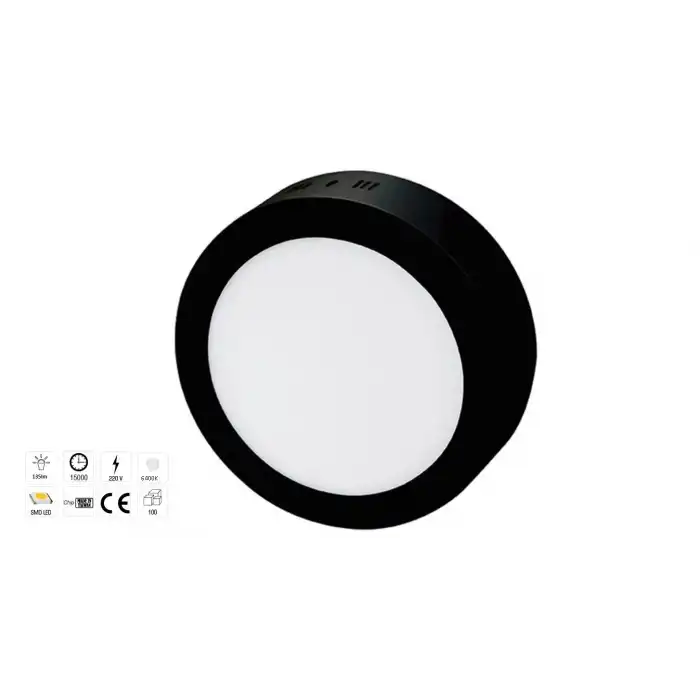 CATA CT 5235 Siyah Kasa Led Spot18w 6400K Beyaz Işık