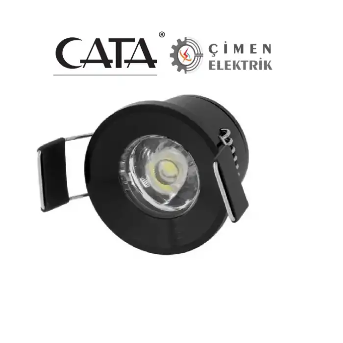 CATA CT 5270 1,5W Led  Spot Siyah Kasa 3200K Gün Işığı