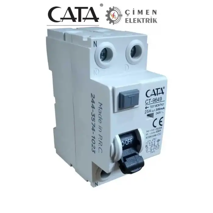 CATA CT 9649 2X25A 300Ma 6Ka Monofaze Kaçak Akım Rölesi