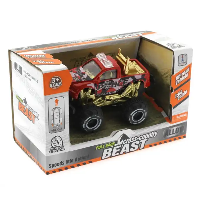 Çek Bırak Mini Off Road Kırmızı Polis Aracı