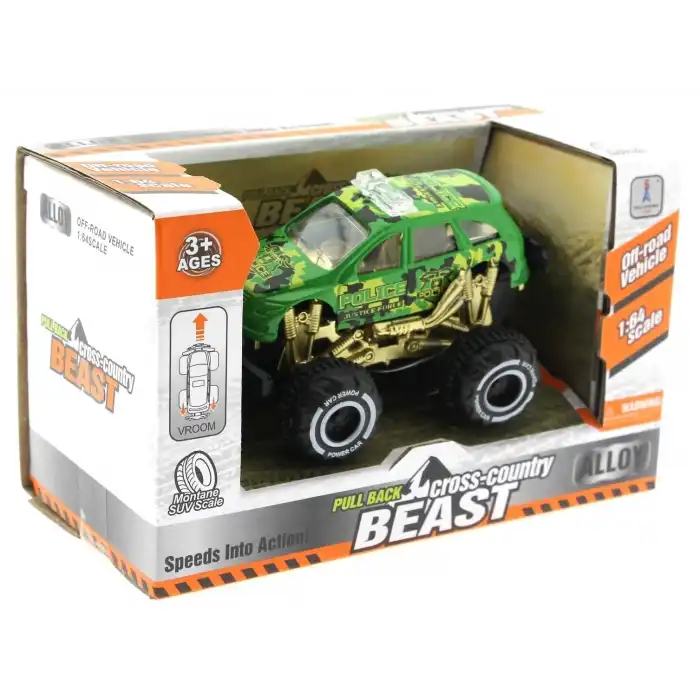 Çek Bırak Mini Off Road Yeşil Polis Aracı