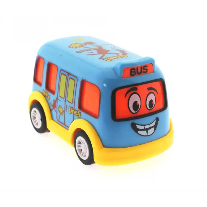 Çek Bırak Mini Sevimli Mavi Otobüs