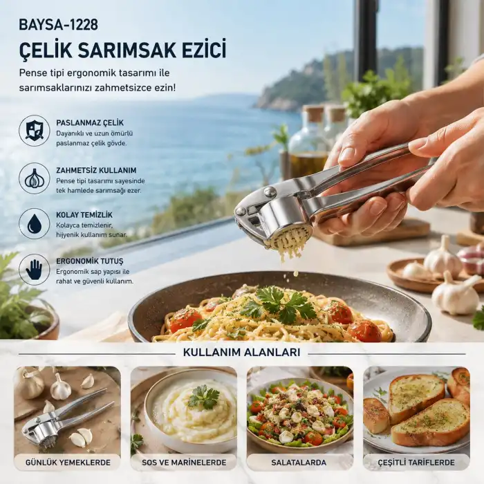 Çelik Sarımsak Ezici Bx40