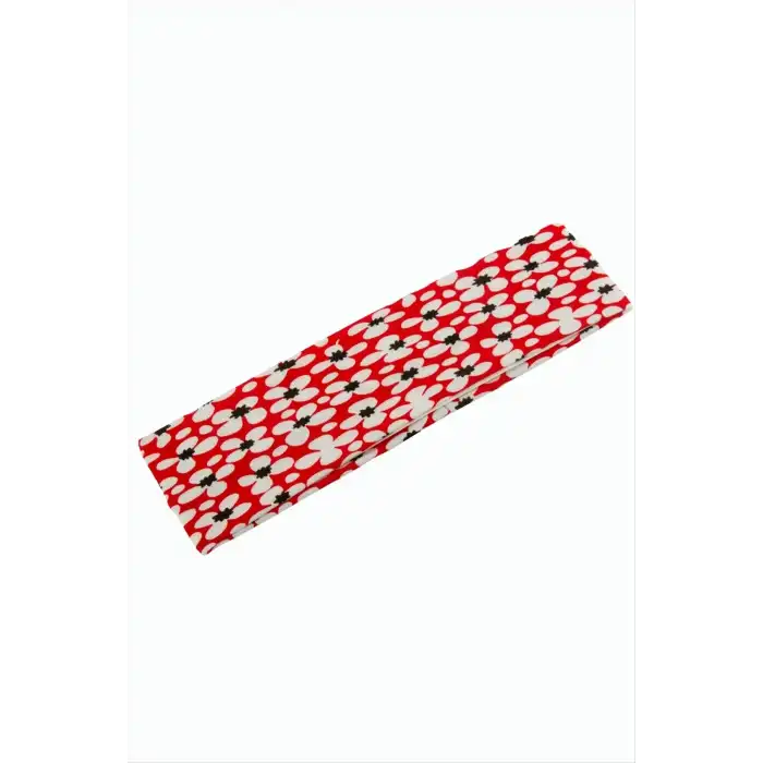 Çiçek Desenli Saç Bandı 6 cm