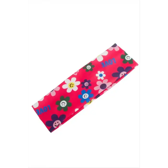 Çiçek Desenli Saç Bandı 6 cm