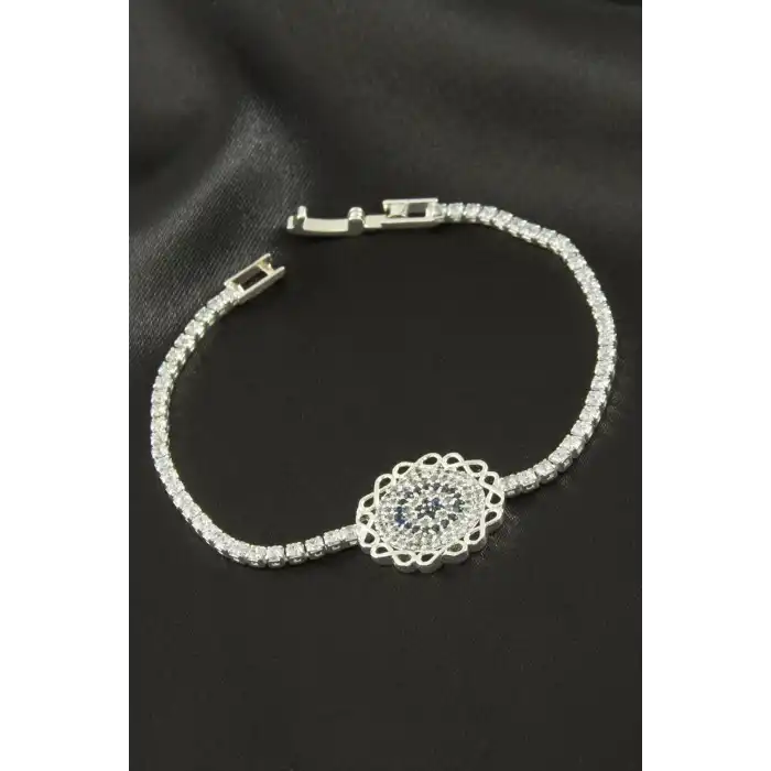 Çiçek Zirkon Taşlı Çocuk Bileklik 16 cm