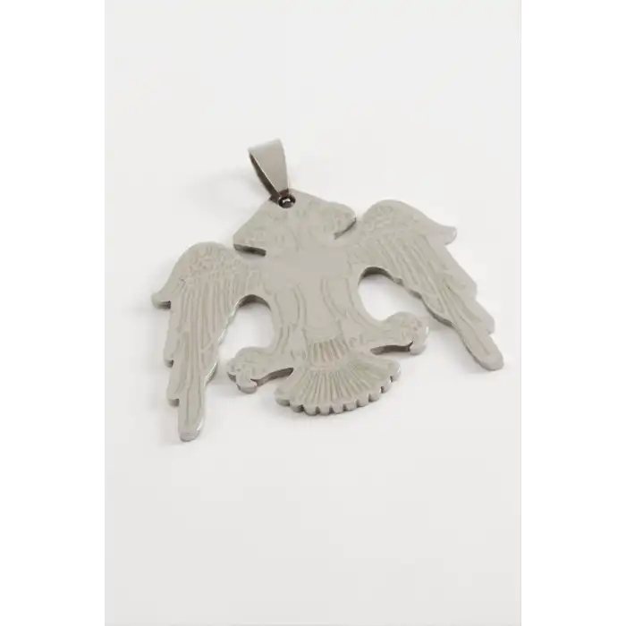 Çift Başlı Kartal Çelik Kolye Ucu 3,5 cm