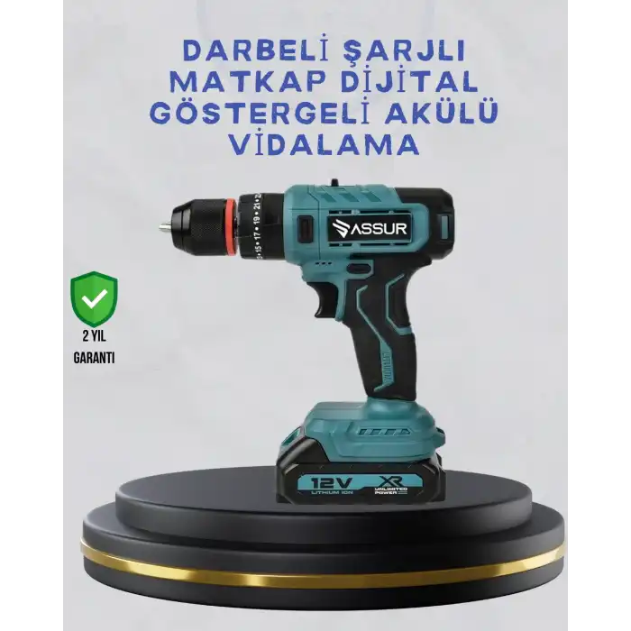Çift Bataryalı Şarjlı Matkap Dijital Ekranlı Set