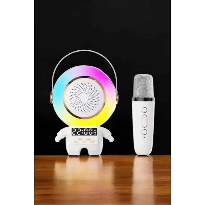 Çift Mikrofonlu Karaoke Mikrofon Bluetooth Bağlantılı Dijital Göstergeli