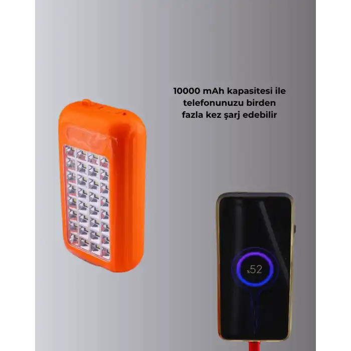 Çift USB Çıkışlı Güneş Enerjili Aydınlatmalı Powerbank
