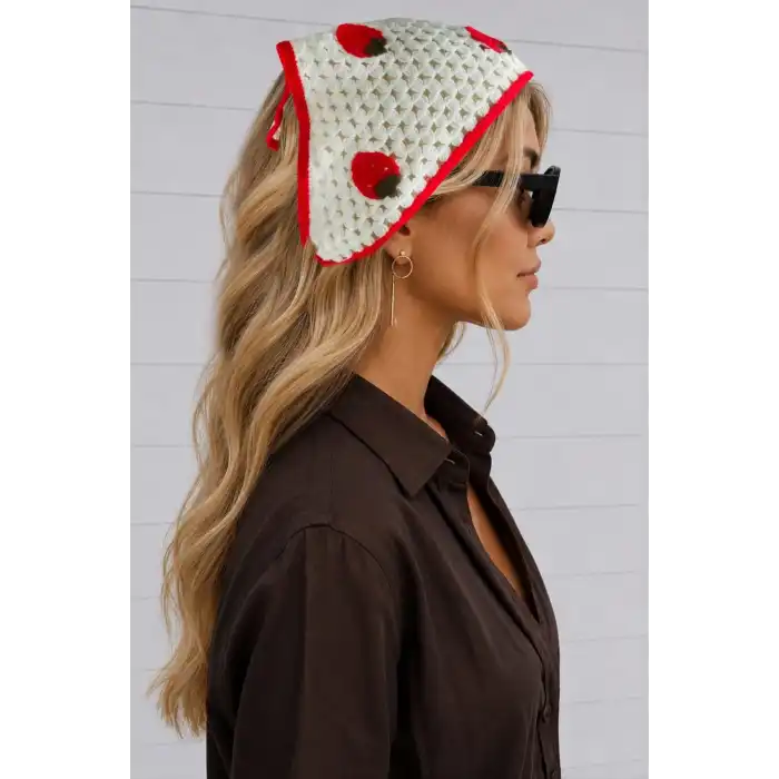 Çilek Örme Bohem Bandana