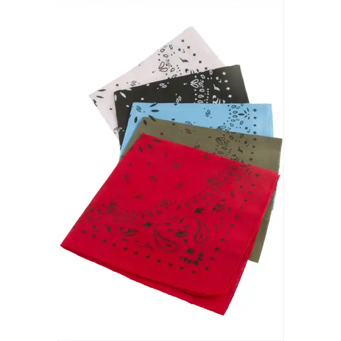 Çini Desenli Keten Bandana 50*50