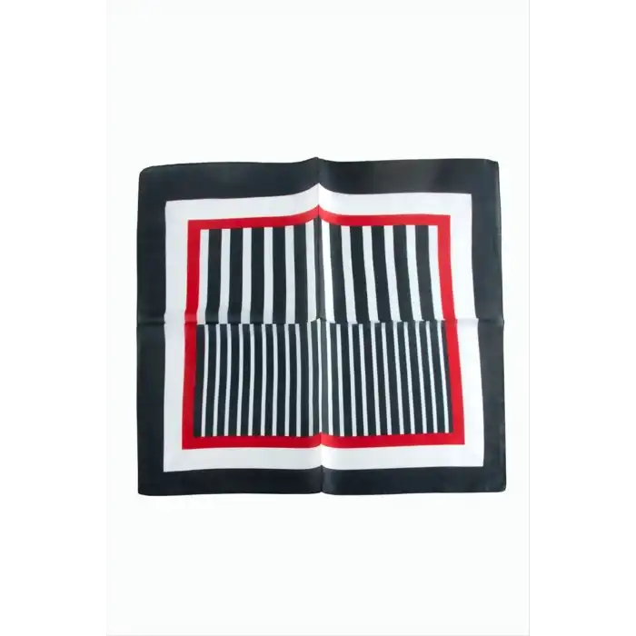 Çizgili Desenli Zr Şifon Fular 50*50 cm
