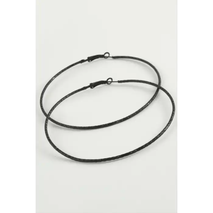 Çizgili Metal Halka Küpe 8-9-10 cm