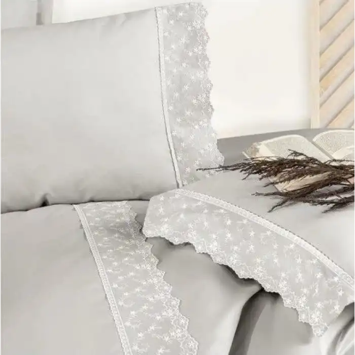 Clasy Ranforce Nevresim Takımı Çift Kişilik Britta V3 Gri