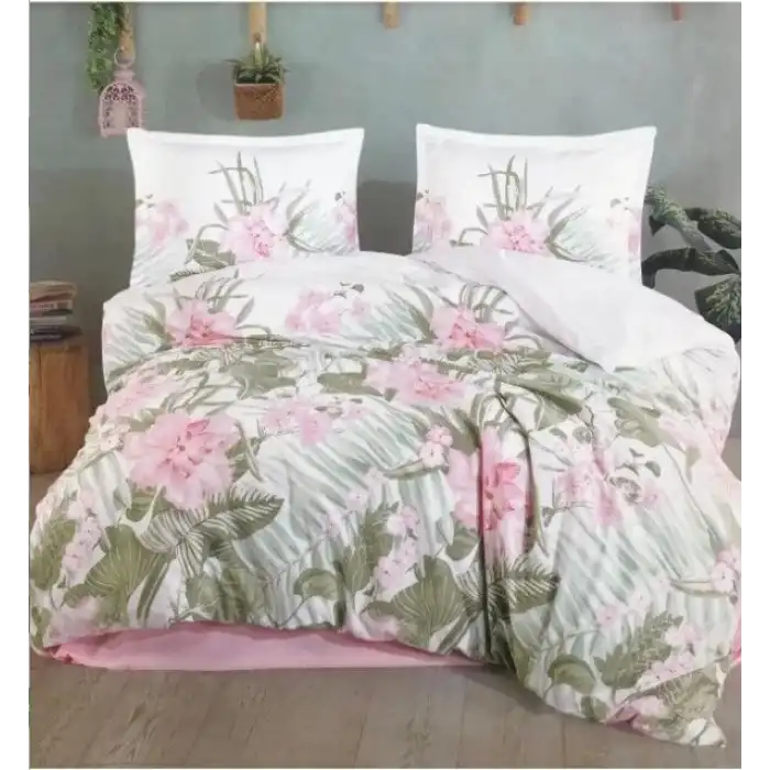Clasy Ranforce Nevresim Takımı Çift Kişilik Forest V1 Pembe