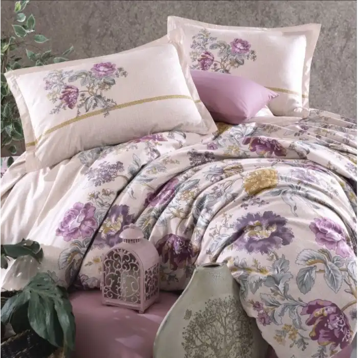 Clasy Ranforce Nevresim Takımı Çift Kişilik Mirante V1 Pembe