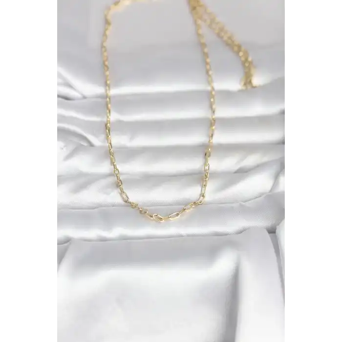 CM 14K Gold Renk Ataç Zincir Model 60 cm Kadın Kolye