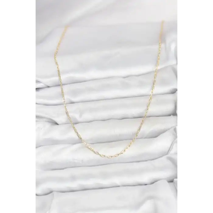 CM 14K Gold Renk Ataç Zincir Model 60 cm Kadın Kolye