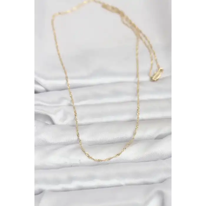 CM 14K Gold Renk Burgu Model 60 cm Kadın Kolye