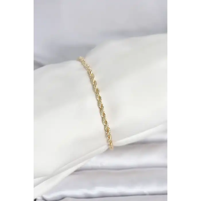 CM 14K Gold Renk Burgu Model Kadın Bileklik