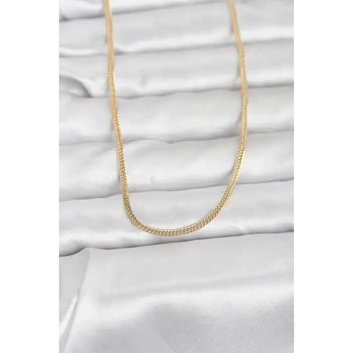 CM 14K Gold Renk Dolgun Zincir Model 60 cm Kadın Kolye