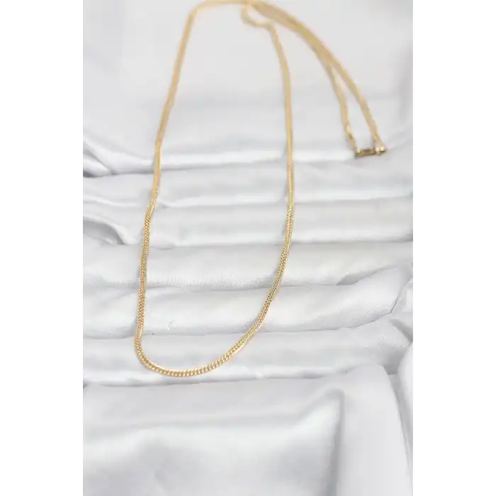 CM 14K Gold Renk Dolgun Zincir Model 60 cm Kadın Kolye