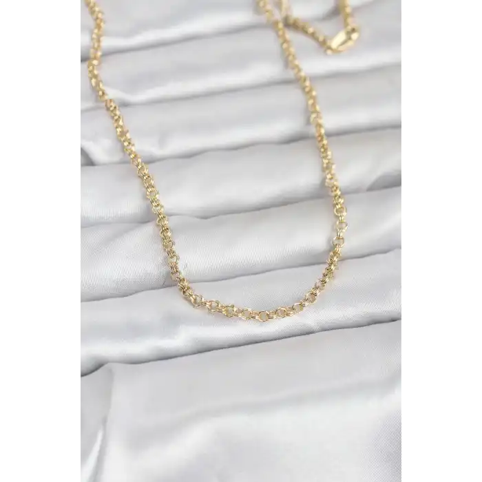 CM 14K Gold Renk Halka Zincir Model 60 cm Kadın Kolye