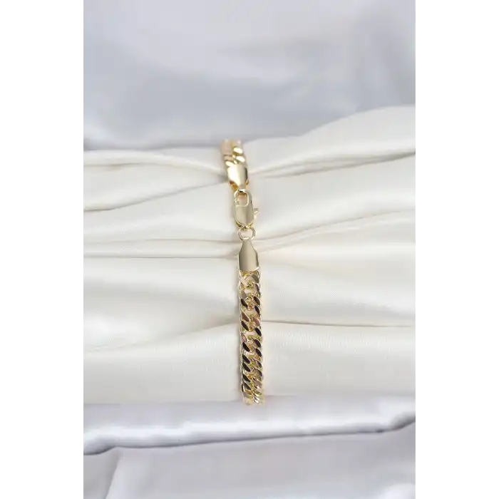 CM 14K Gold Renk Kalın Zincir Model Kadın Bileklik