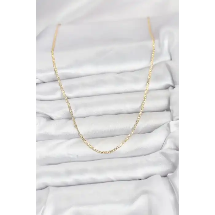 CM 14K Gold Renk Pirinç Lazer Model 60 cm Kadın Kolye