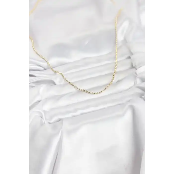 CM 14K Gold Renk Top Zincirli Model 60 cm Kadın Kolye